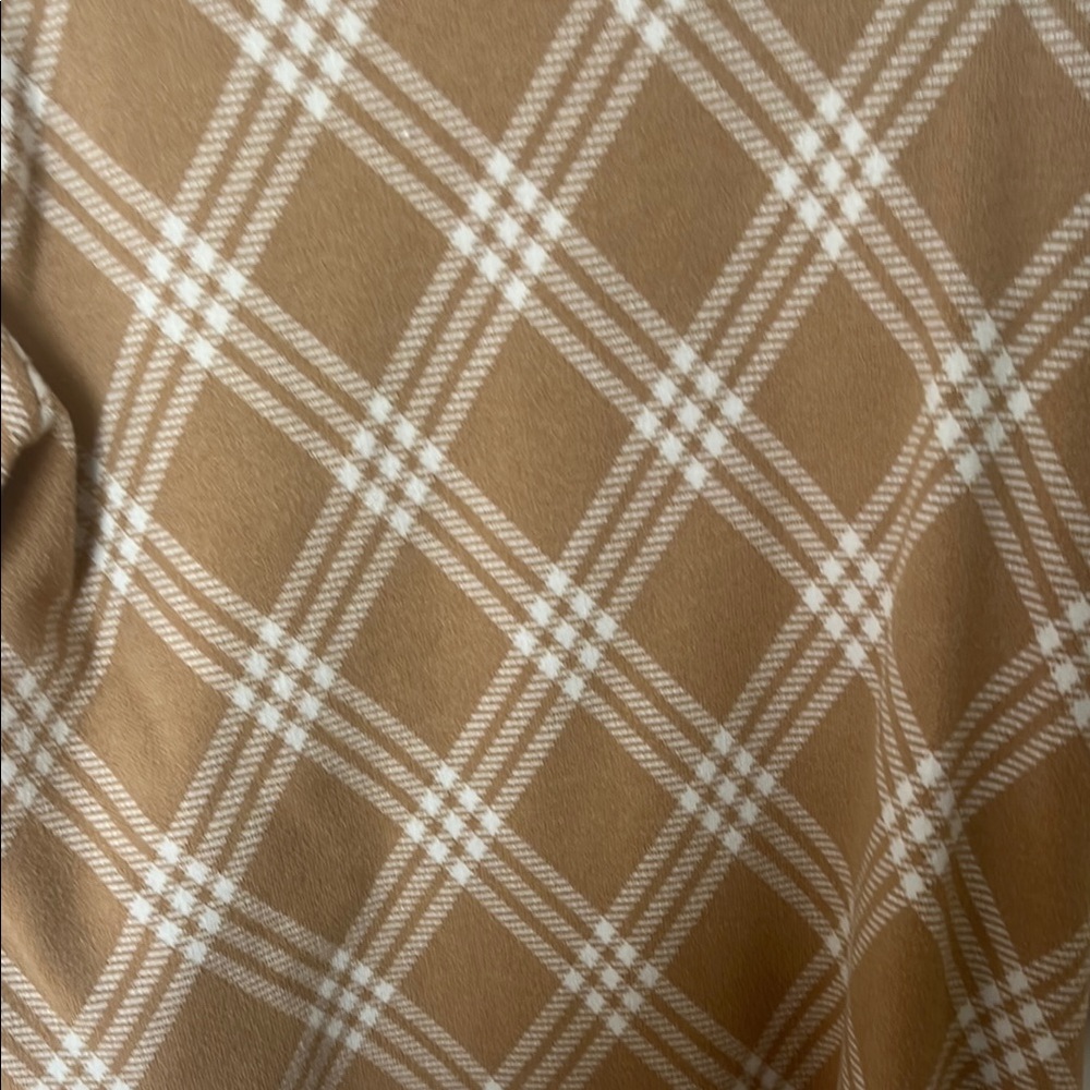 Anne Klein Tan and White Crew Neck Sweater with Argyle Pattern - Picture 5 of 5